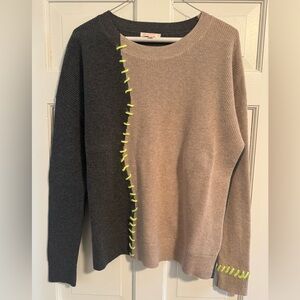 Lisa Todd Two-Tone Sweater with Neon Accents